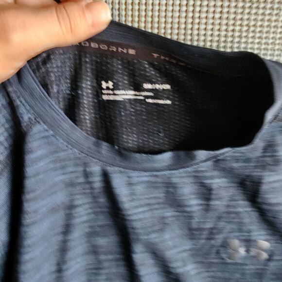 UA Threadborne Men's Small Long Sleeve Shirt Blue Lightweight - Picture 5 of 6